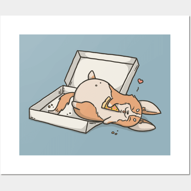 Pizza Coma Corgi Wall Art by CorinnaSchlachter